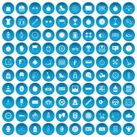 100 stopwatch icons set blue vector