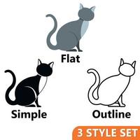 Cat icons set vector