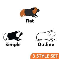 Hamster icons set vector