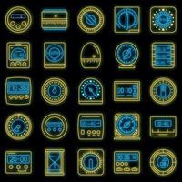 conjunto de iconos de medida de tiempo neón vectorial vector