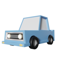 3D-rendering illustratie van een lowpoly auto png