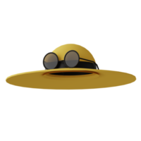 illustrazione 3d icona cappello da spiaggia e occhiali con tema estivo png