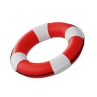 ícone de ilustração 3d de boia salva-vidas com tema de verão png