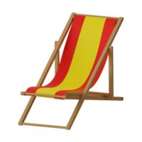 3d illustration icon beach chair with summer theme png