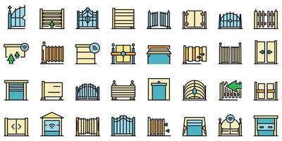 Automatic gate icon, outline style vector