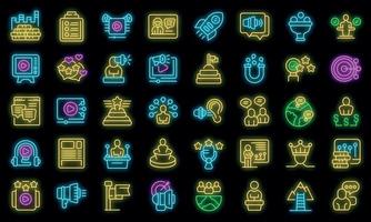 Key opinion leader icons set outline vector. Key strategy vector neon