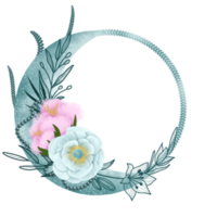 illustration aquarelle fleur de lune bohong