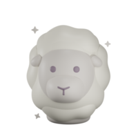 3D sheep illustration with transparent background png