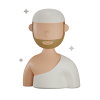 3D hajj man illustration with transparent background png