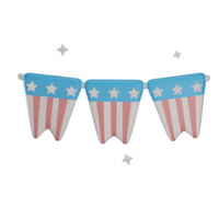 3D girlander USA med transparent bakgrund png