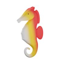 3d Sea horses illustration with transparent background