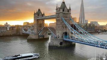 A view of Tower Bridge in London in the evening video