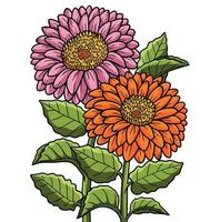Gerbera Flower Cartoon Colored Clipart vector