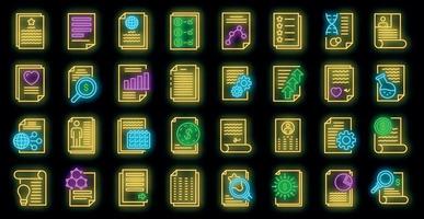 Reporter icons set vector neon