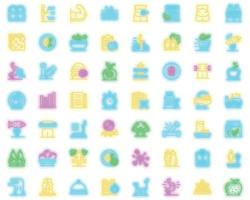 Nutritionist icons set vector neon