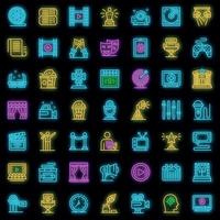 Stage Director Icons Set Vector Neon