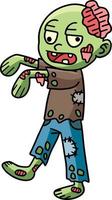 Zombie Halloween Cartoon Colored Clipart vector