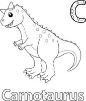 Carnotaurus Alphabet Dinosaur ABC Coloring Page C vector