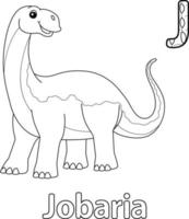 Jobaria Alphabet Dinosaur ABC Coloring Page J vector