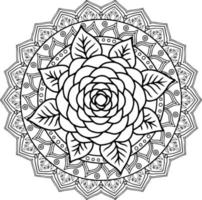 Design Vector Mandala Outline Coloring Page