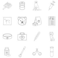 Veterinary clinic icon set outline vector