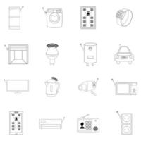 Smart home system icon set outline vector