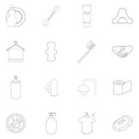 Hygiene icon set outline vector