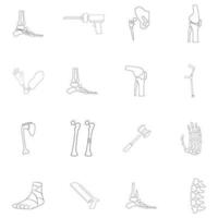 Orthopedic and spine icon set outline vector