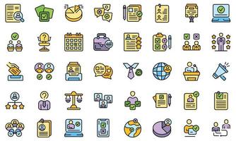 Candidate icons set line color vector