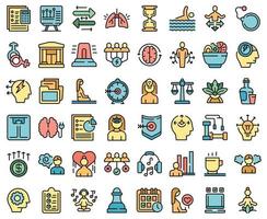 Coping skills icons set vector flat