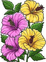 Hibiscus Flower Cartoon Colored Clipart vector