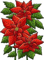 poinsettia flor dibujos animados color clipart vector