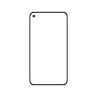 teléfono inteligente, vector de icono de teléfono celular moderno con una pantalla en blanco