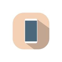 Smartphone, cellphone device icon vector isolated on a square background