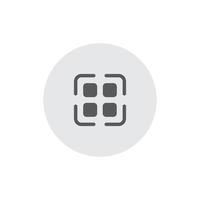 QR code icon vector isolated on circle button