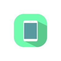 pestaña, vector de icono de smartphone de tableta aislado en un fondo cuadrado