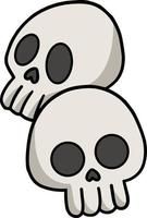 Skull Halloween Cartoon Colored Clipart vector