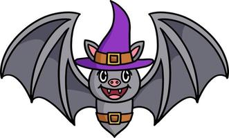 Vampire Bat Halloween Cartoon Colored Clipart vector