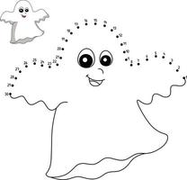 Dot to Dot Zombie Halloween Isolated Coloring Page vector