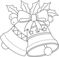 Christmas Bell Isolated Coloring Page for Kids vector