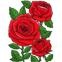 Rose Flower Cartoon Colored Clipart Illustration vector