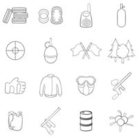 Paintball icon set outline vector