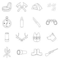 Hunting icon set outline vector