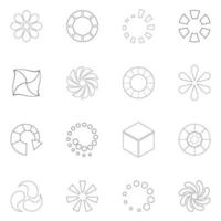 Download status icon set outline vector