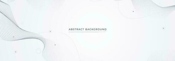 Abstract White background. Modern gradient gray banner with wave curve line dot elements. Elegant concept for technology, network and future business vector illustration