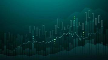 Business candle stick graph chart of stock market investment trading on blue background. Bullish point, up trend of graph. Economy vector design