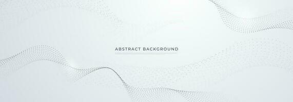 Abstract White background. Modern gradient gray banner with wave curve line dot elements. Elegant concept for technology, network and future business vector illustration