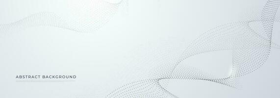 Abstract White background. Modern gradient gray banner with wave curve line dot elements. Elegant concept for technology, network and future business vector illustration