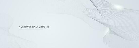 Abstract White background. Modern gradient gray banner with wave curve line dot elements. Elegant concept for technology, network and future business vector illustration