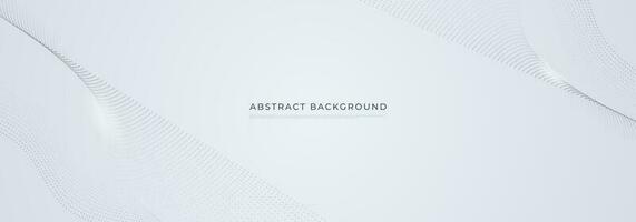 Abstract White background. Modern gradient gray banner with wave curve line dot elements. Elegant concept for technology, network and future business vector illustration